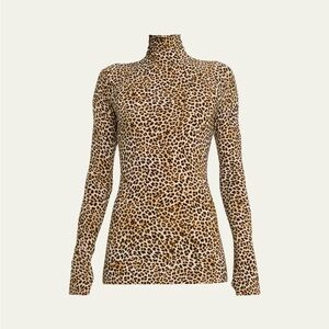 Norma Kamali Leopard Print Turtleneck Top- sold out everywhere